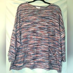 Pure Jill J. Jill Gradient Stripe Wide Sleeve Cotton Top, XL Petite